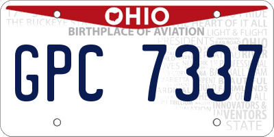 OH license plate GPC7337