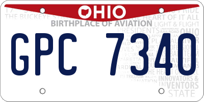 OH license plate GPC7340