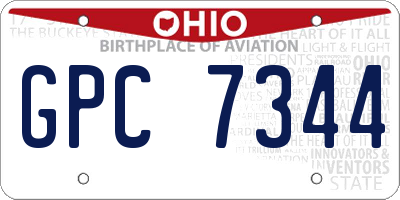 OH license plate GPC7344