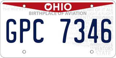 OH license plate GPC7346