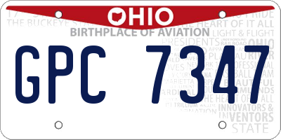 OH license plate GPC7347