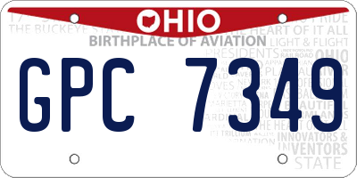 OH license plate GPC7349