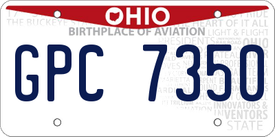 OH license plate GPC7350