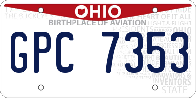 OH license plate GPC7353