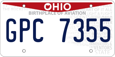 OH license plate GPC7355