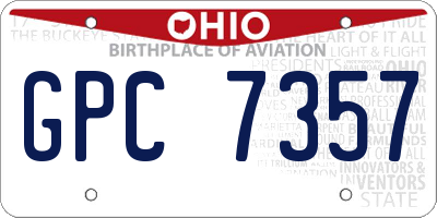 OH license plate GPC7357
