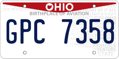 OH license plate GPC7358