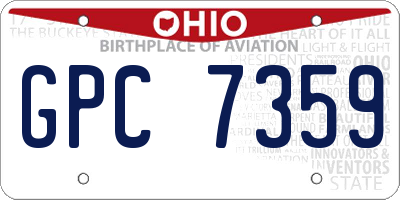 OH license plate GPC7359