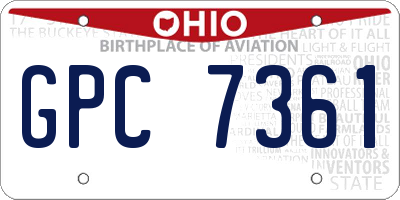 OH license plate GPC7361