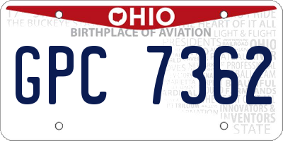 OH license plate GPC7362