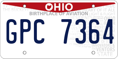 OH license plate GPC7364