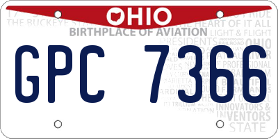 OH license plate GPC7366