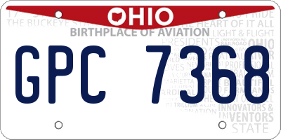 OH license plate GPC7368