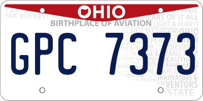 OH license plate GPC7373
