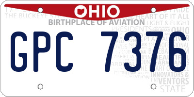 OH license plate GPC7376