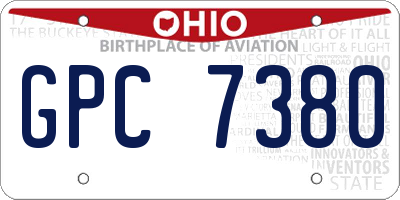 OH license plate GPC7380
