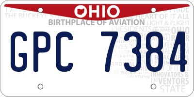 OH license plate GPC7384