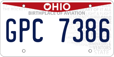 OH license plate GPC7386