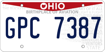 OH license plate GPC7387