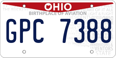 OH license plate GPC7388