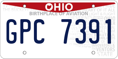 OH license plate GPC7391