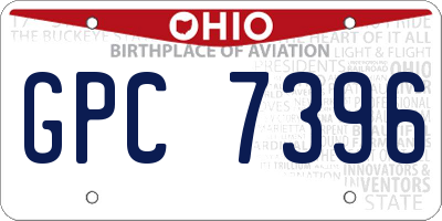 OH license plate GPC7396