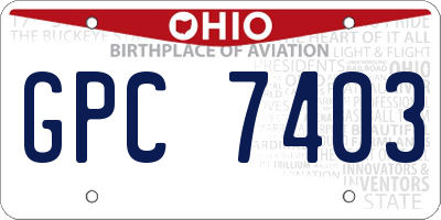 OH license plate GPC7403