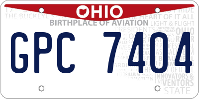 OH license plate GPC7404