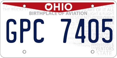 OH license plate GPC7405