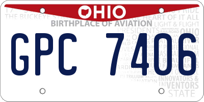 OH license plate GPC7406