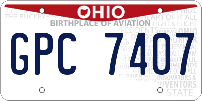 OH license plate GPC7407