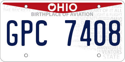 OH license plate GPC7408