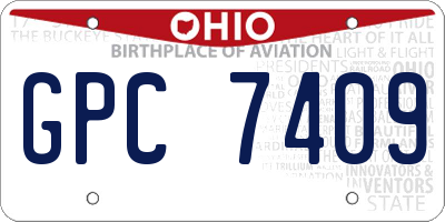 OH license plate GPC7409