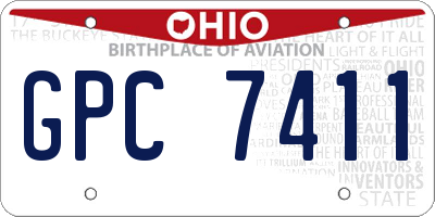 OH license plate GPC7411