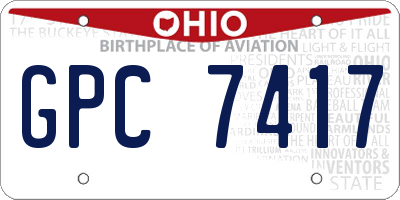 OH license plate GPC7417