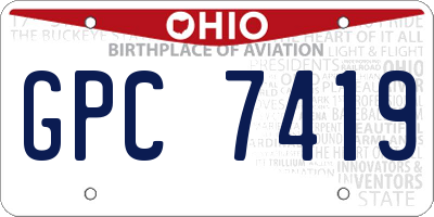 OH license plate GPC7419