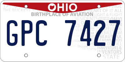 OH license plate GPC7427