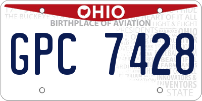OH license plate GPC7428