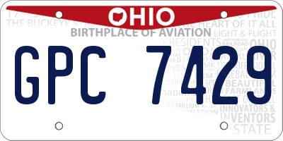 OH license plate GPC7429