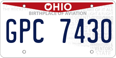 OH license plate GPC7430