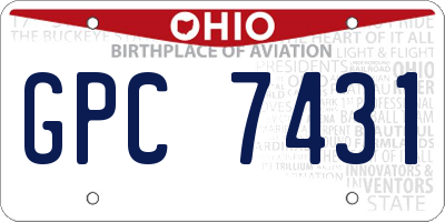 OH license plate GPC7431