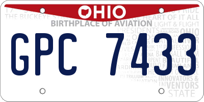 OH license plate GPC7433