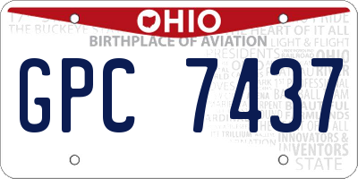 OH license plate GPC7437
