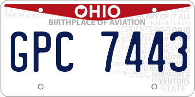 OH license plate GPC7443