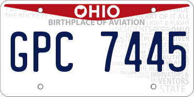 OH license plate GPC7445