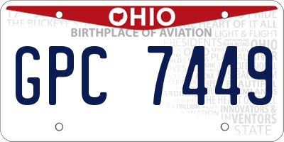 OH license plate GPC7449