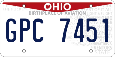 OH license plate GPC7451