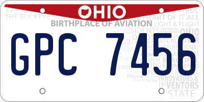 OH license plate GPC7456