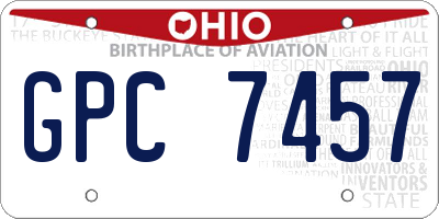 OH license plate GPC7457