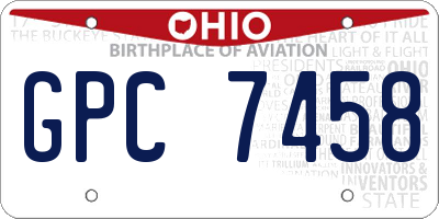 OH license plate GPC7458